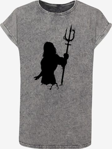 ABSOLUTE CULT T-Shirt 'Aquaman - Mono Silhouette' in Grau: predná strana