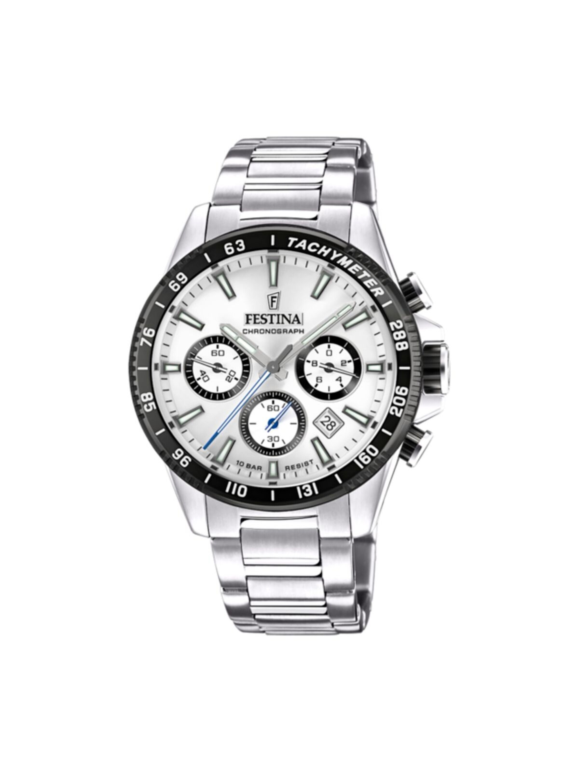 FESTINA Zegarek analogowy 'Chronograph TIMELESS CHRONOGRAPH' w kolorze srebrny: przód