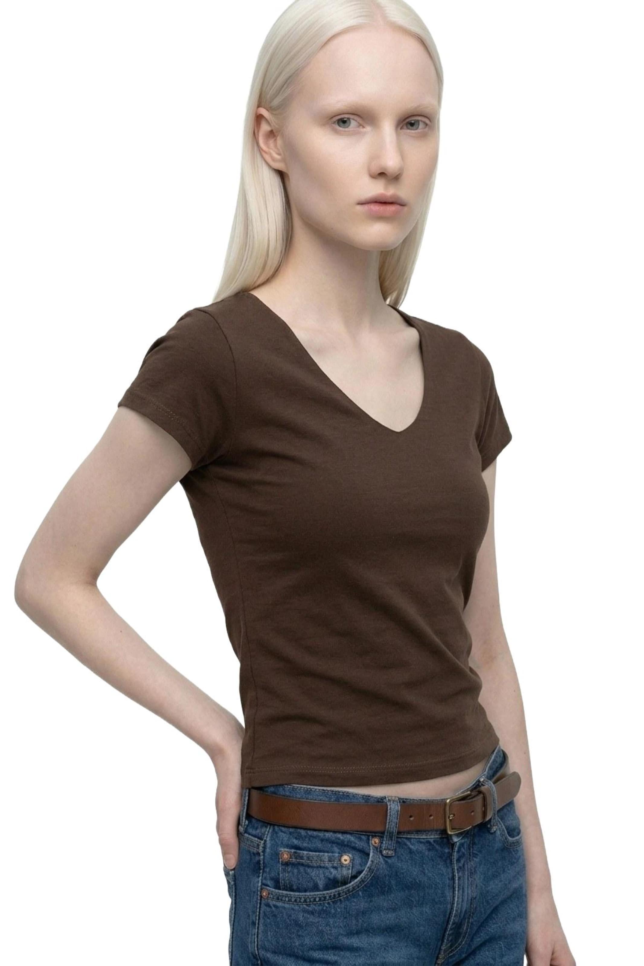 T-shirt Alexa Dash en marron : devant