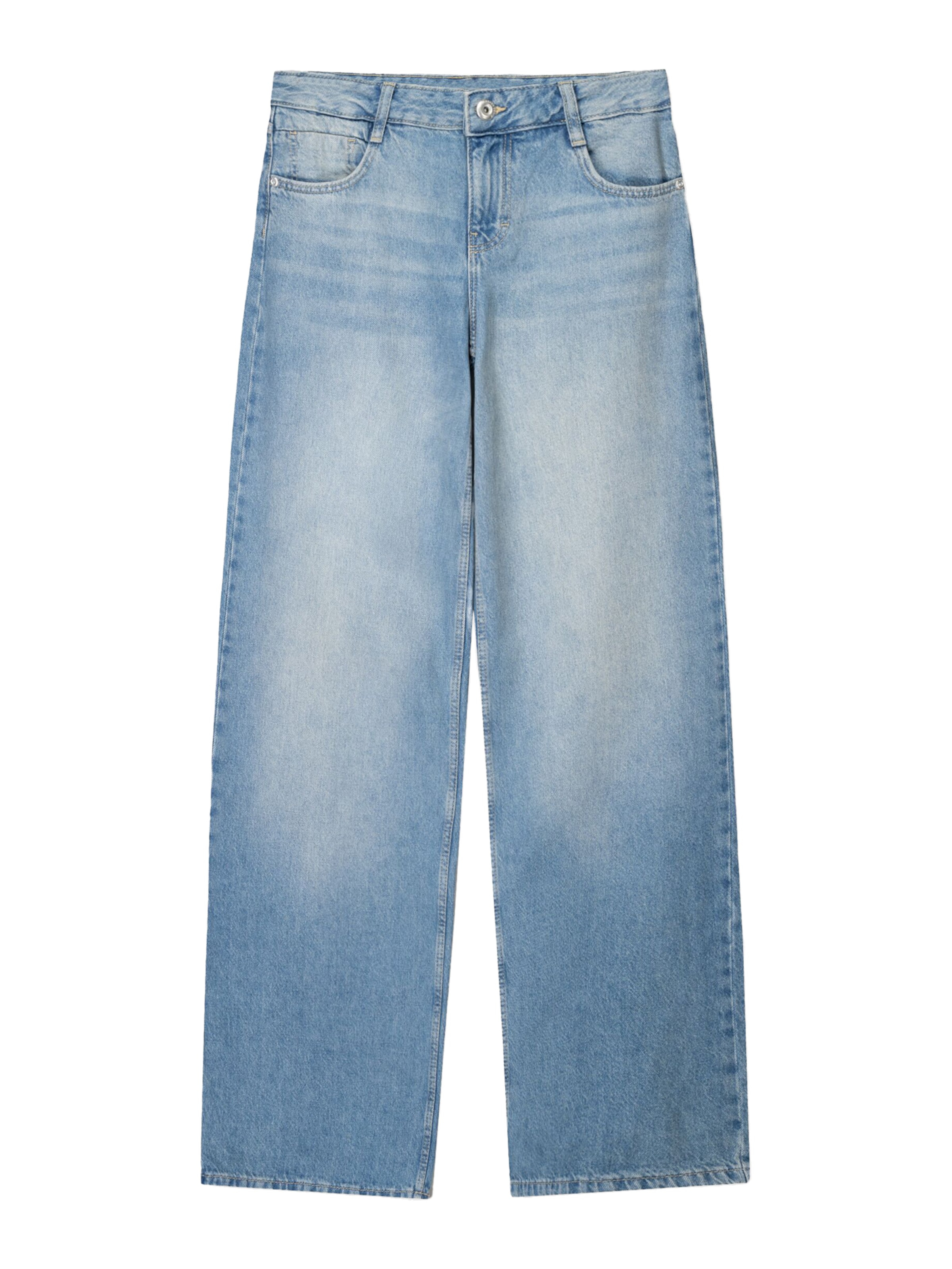 Bershka Loosefit Jeans in Blauw: voorkant