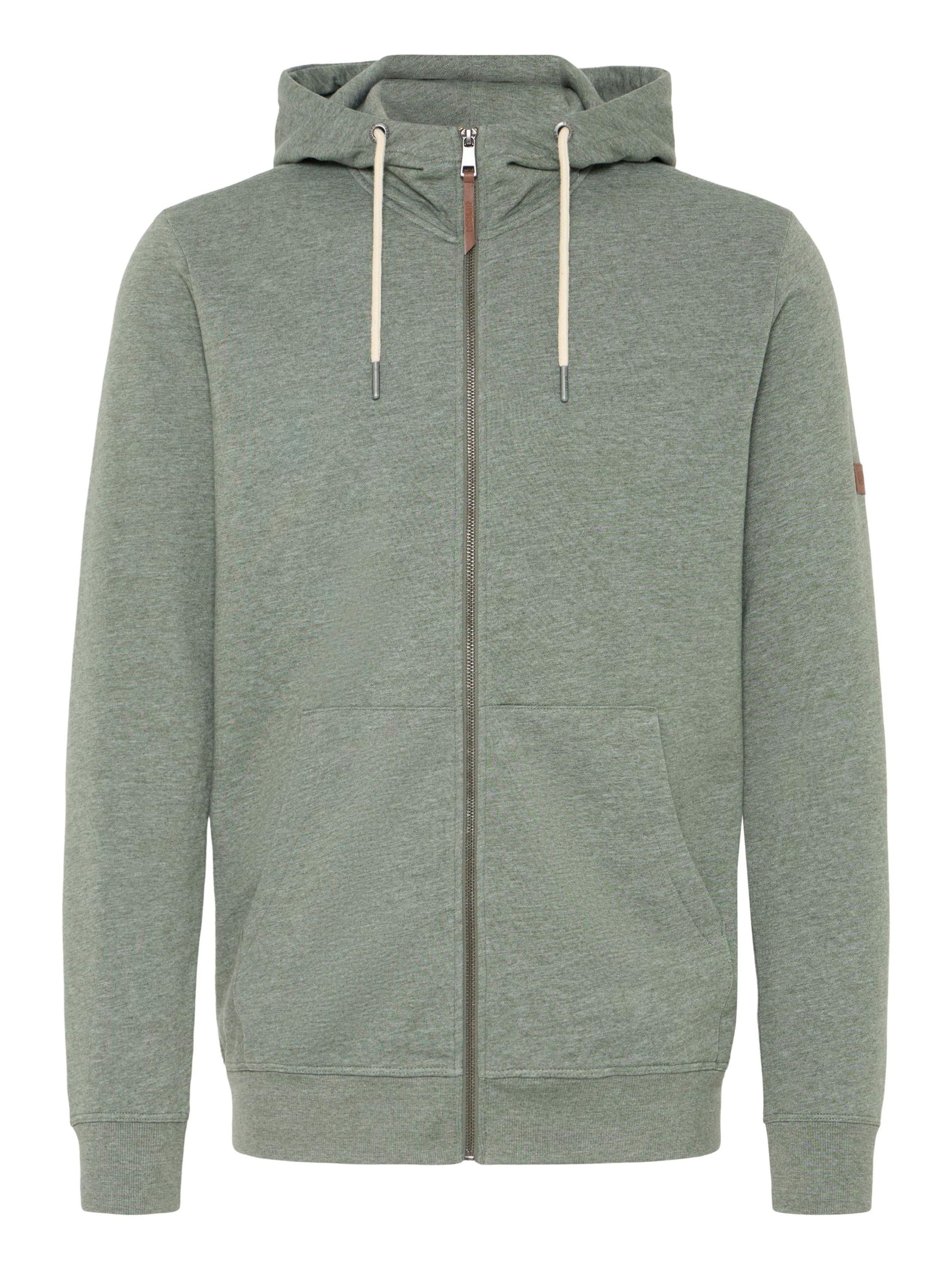 !Solid Kapuzensweatjacke ' SDSIMA ' in Grün: Vorderseite