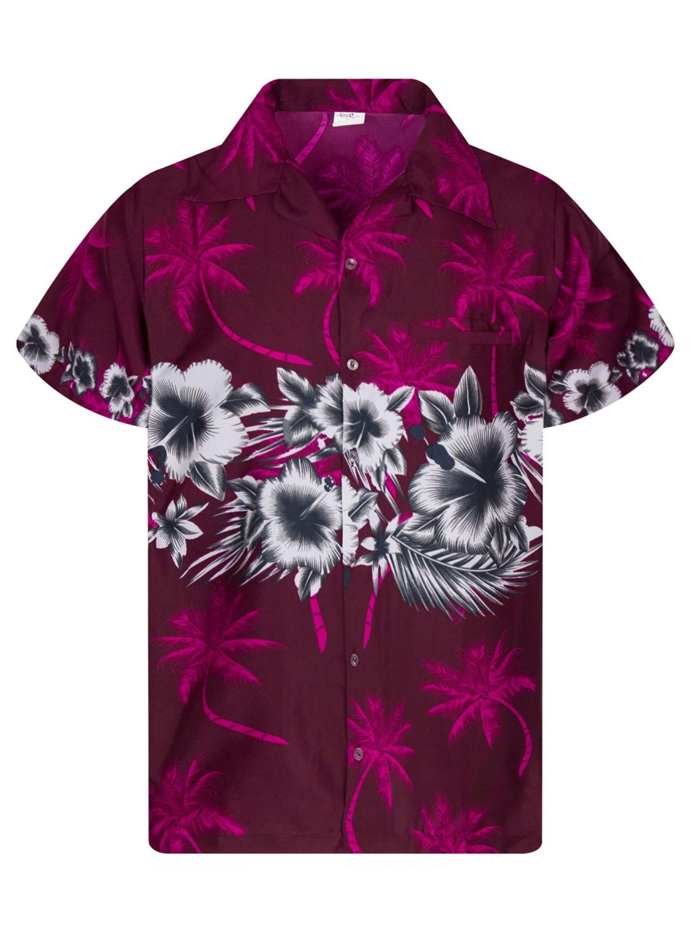 King Kameha Bluse 'Flower Chest'‌‌‌ in Lila: Vorderseite