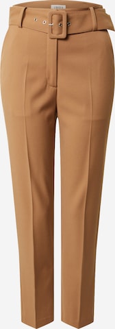 EDITED Tapered Trousers with creases 'Barbara' in Beige: front