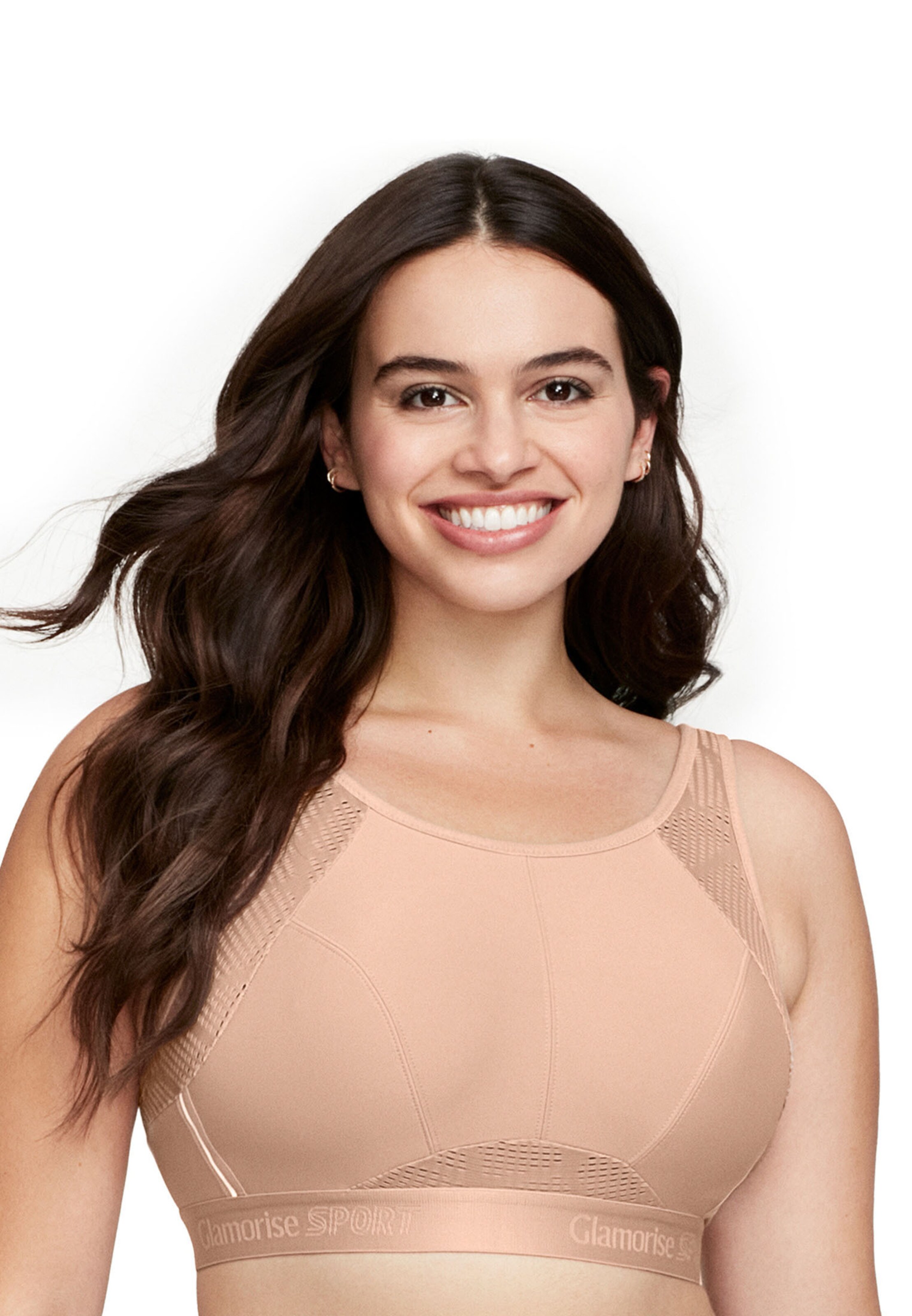 GLAMORISE Bralette Bra in Beige: front