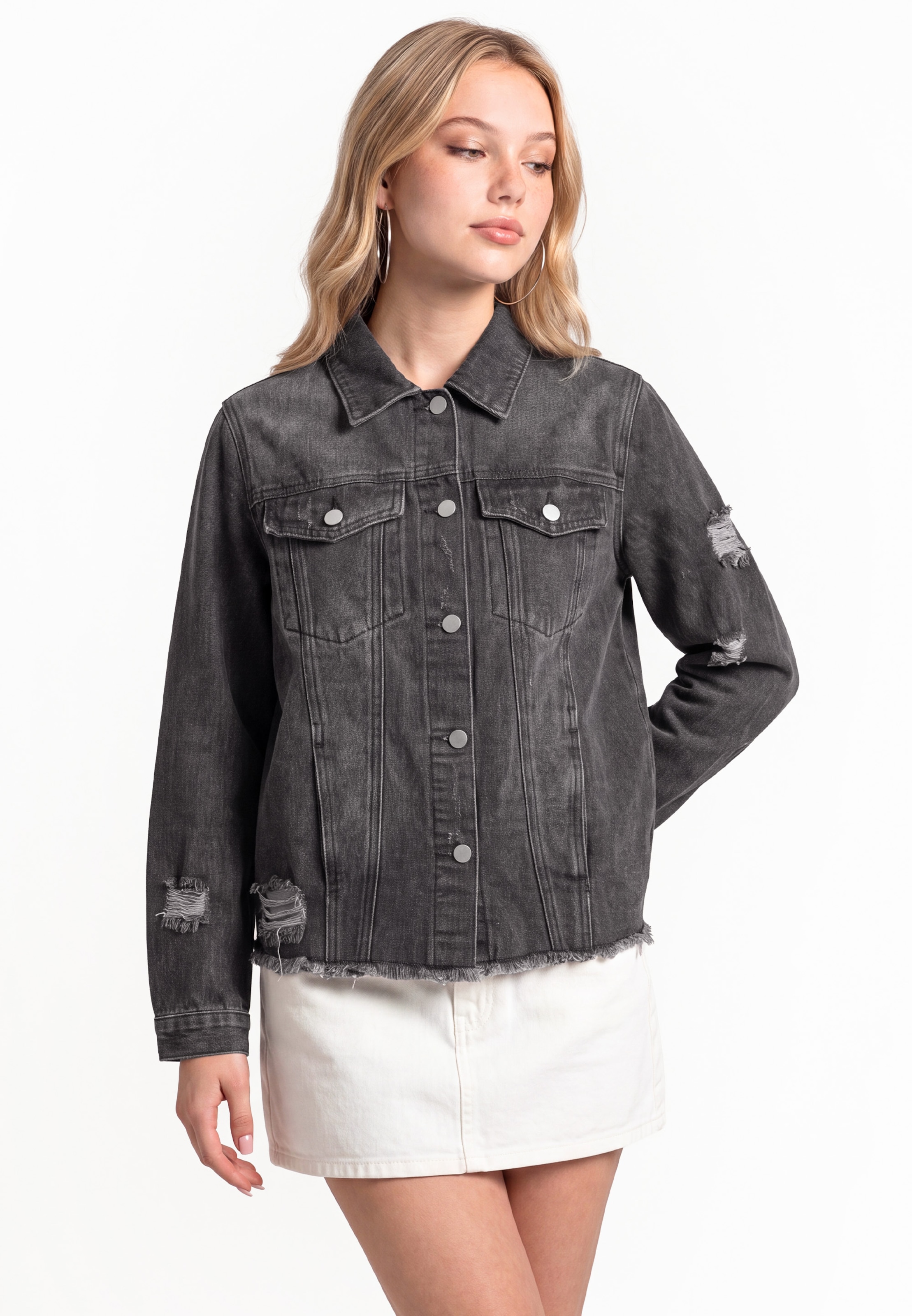 MYMO - Chaqueta de entretiempo en negro: frente