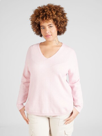 Pull-over 'Margareta' ONLY Carmakoma en rose : devant