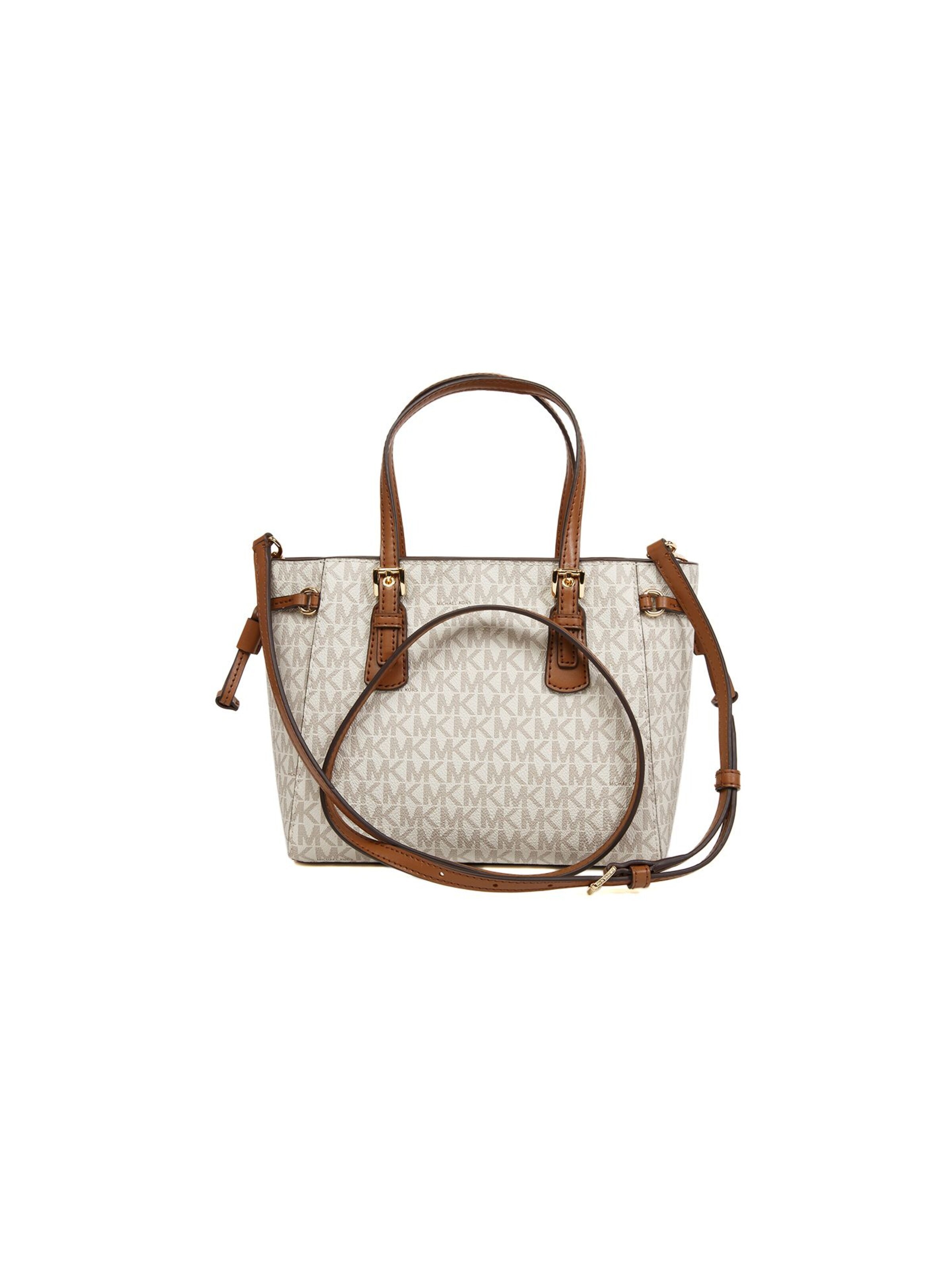 Michael Kors - Bolso de mano 'Voyager Extra-Small Convertible Top-Zip Tote' en beige