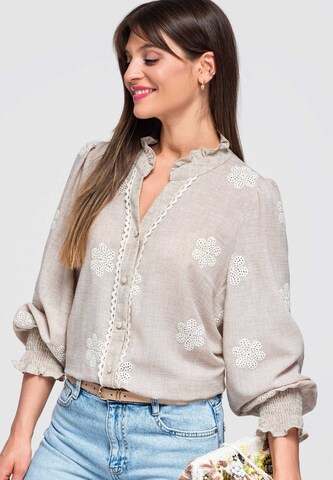 Ombre Blouse in Beige