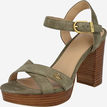 Lauren Ralph Lauren Páskové sandály 'FENTON' – zelená: přední strana