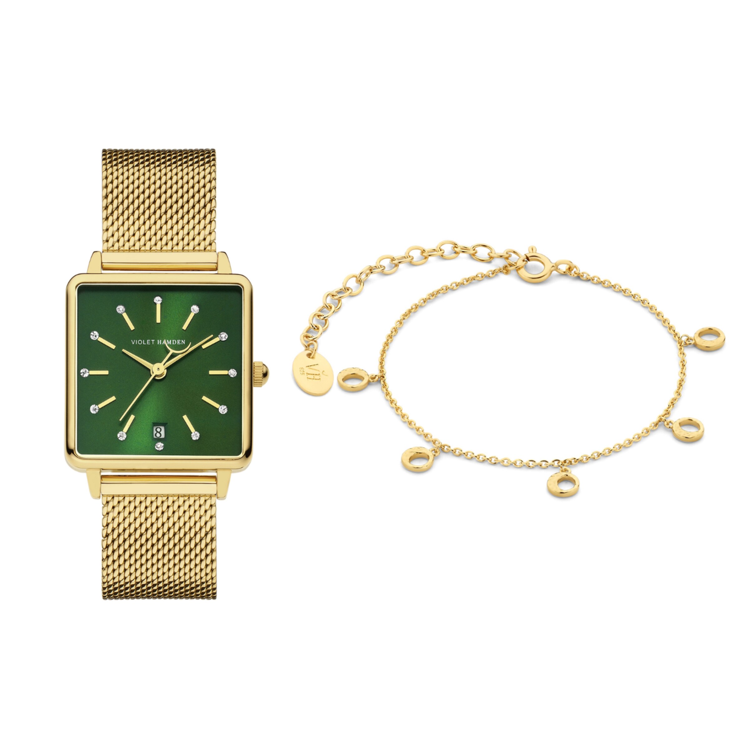 Violet Hamden Uhr in Gold: Vorderseite