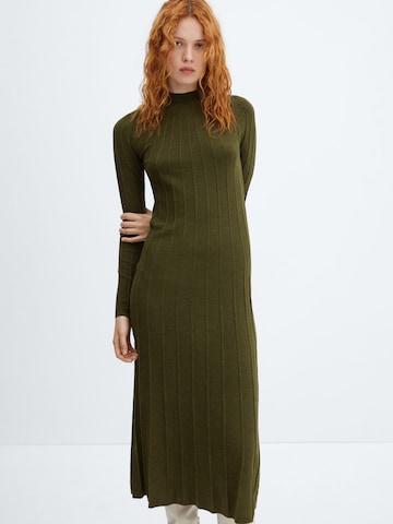 MANGO Úpletové šaty 'FLURRY' – zelená: přední strana