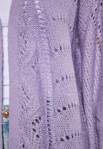 swirly Knit Cardigan in Purple