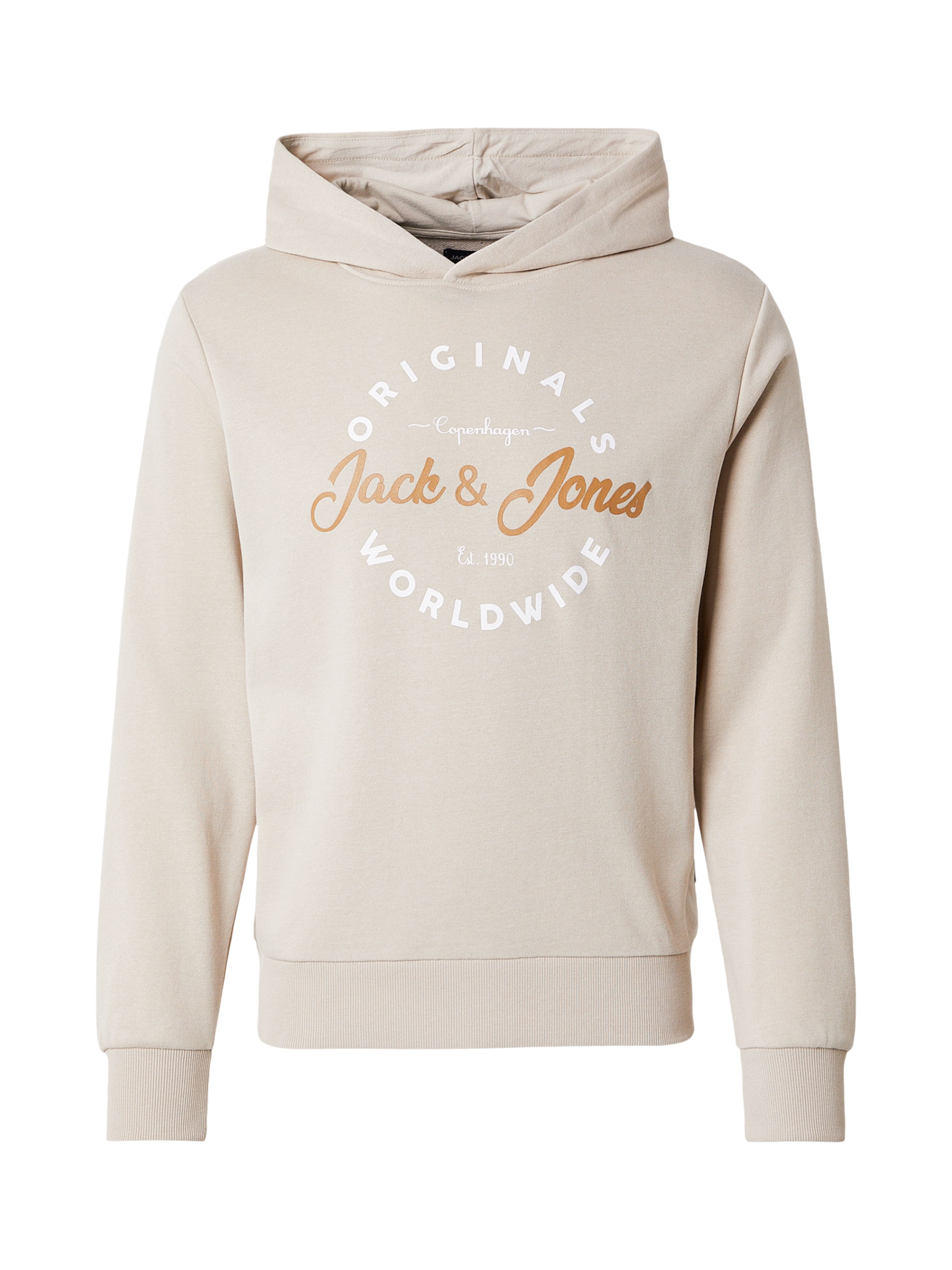 JACK & JONES Sweatshirt 'JWHMILO' in Beige: front