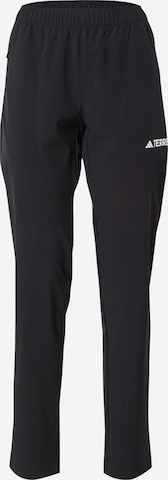 ADIDAS TERREX Slim fit Outdoor trousers 'Essentials' in Black: front