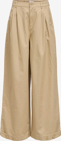 Wide Leg Pantalon à pince 'OBJIryna' OBJECT en beige : devant