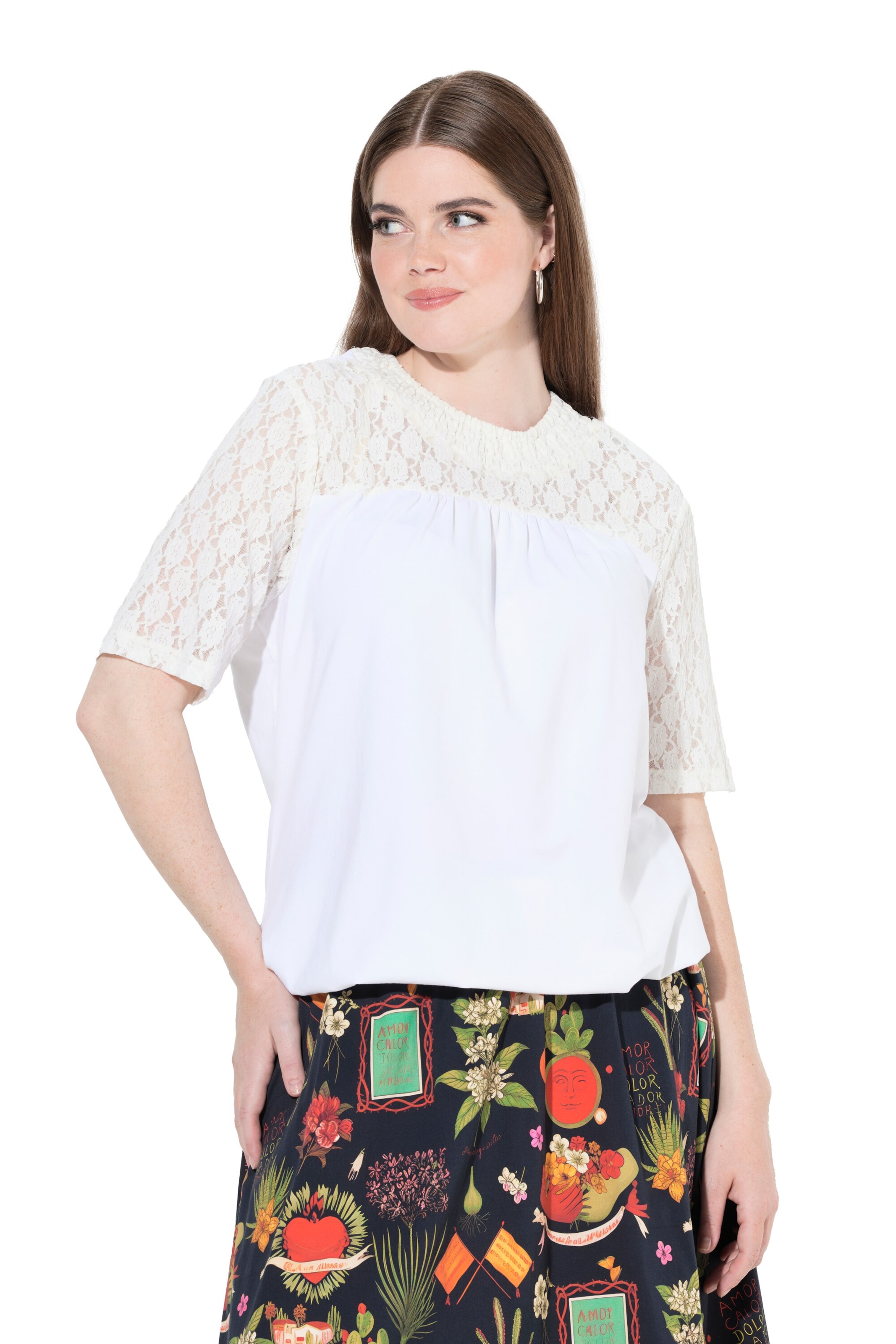 Ulla Popken Bluse in Weiß: Vorderseite