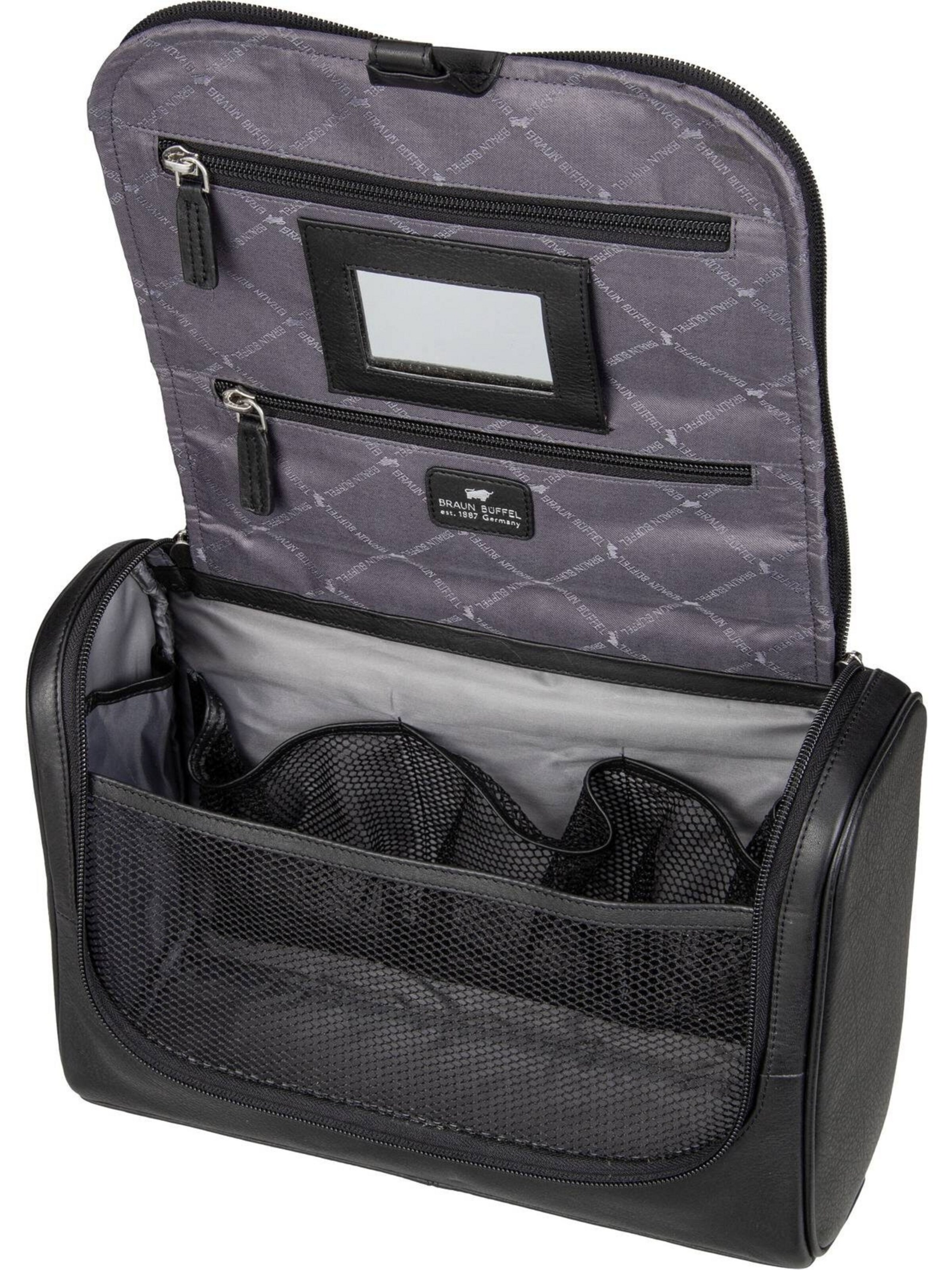 Braun Büffel Toiletry Bag in Black
