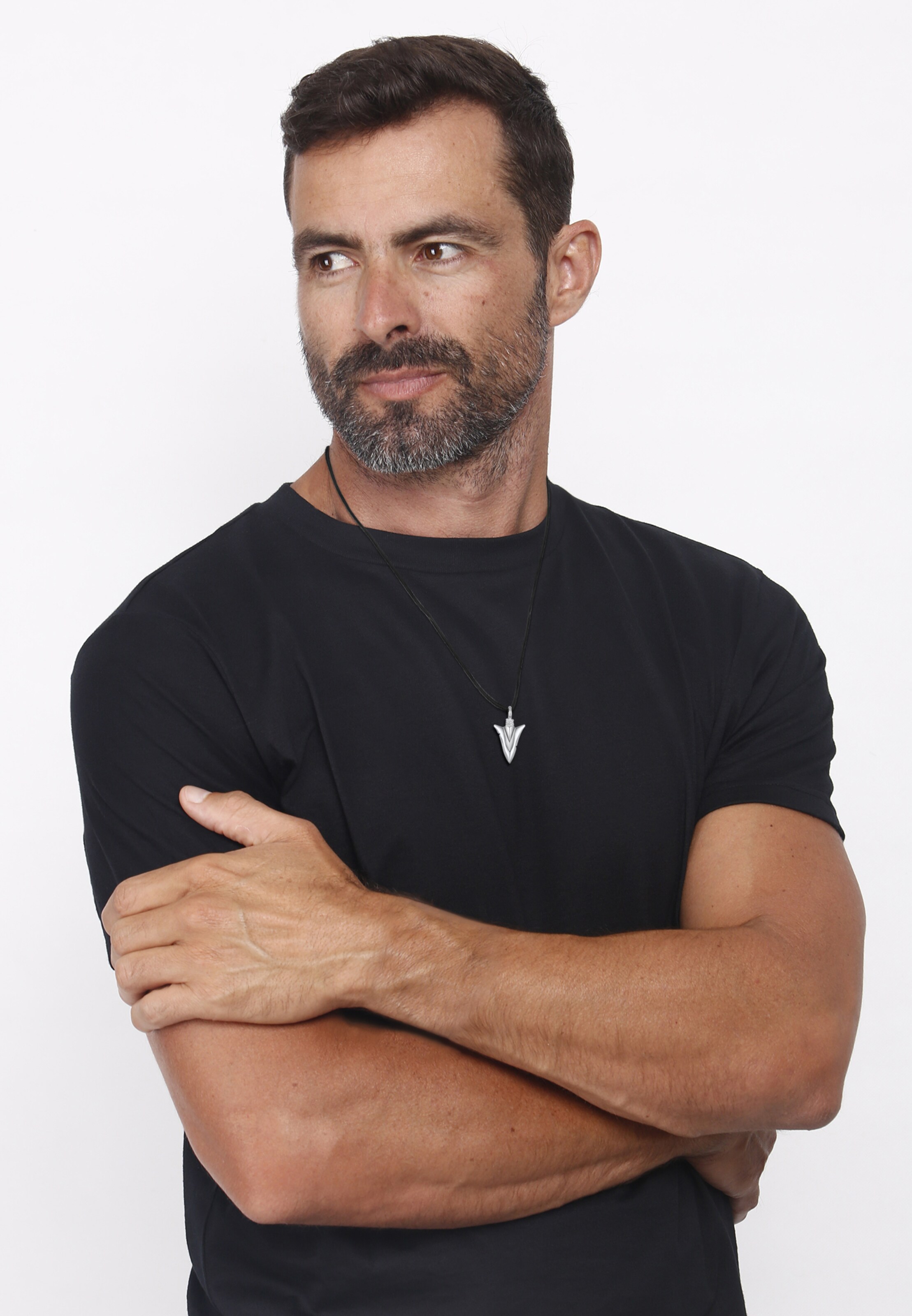 KUZZOI Ketting 'Pfeil' in Zilver: voorkant