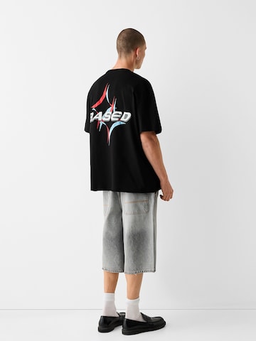 Bershka Majica | črna barva