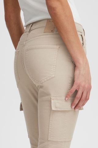 PULZ Jeans Skinny Cargo Pants 'Rosita' in Beige