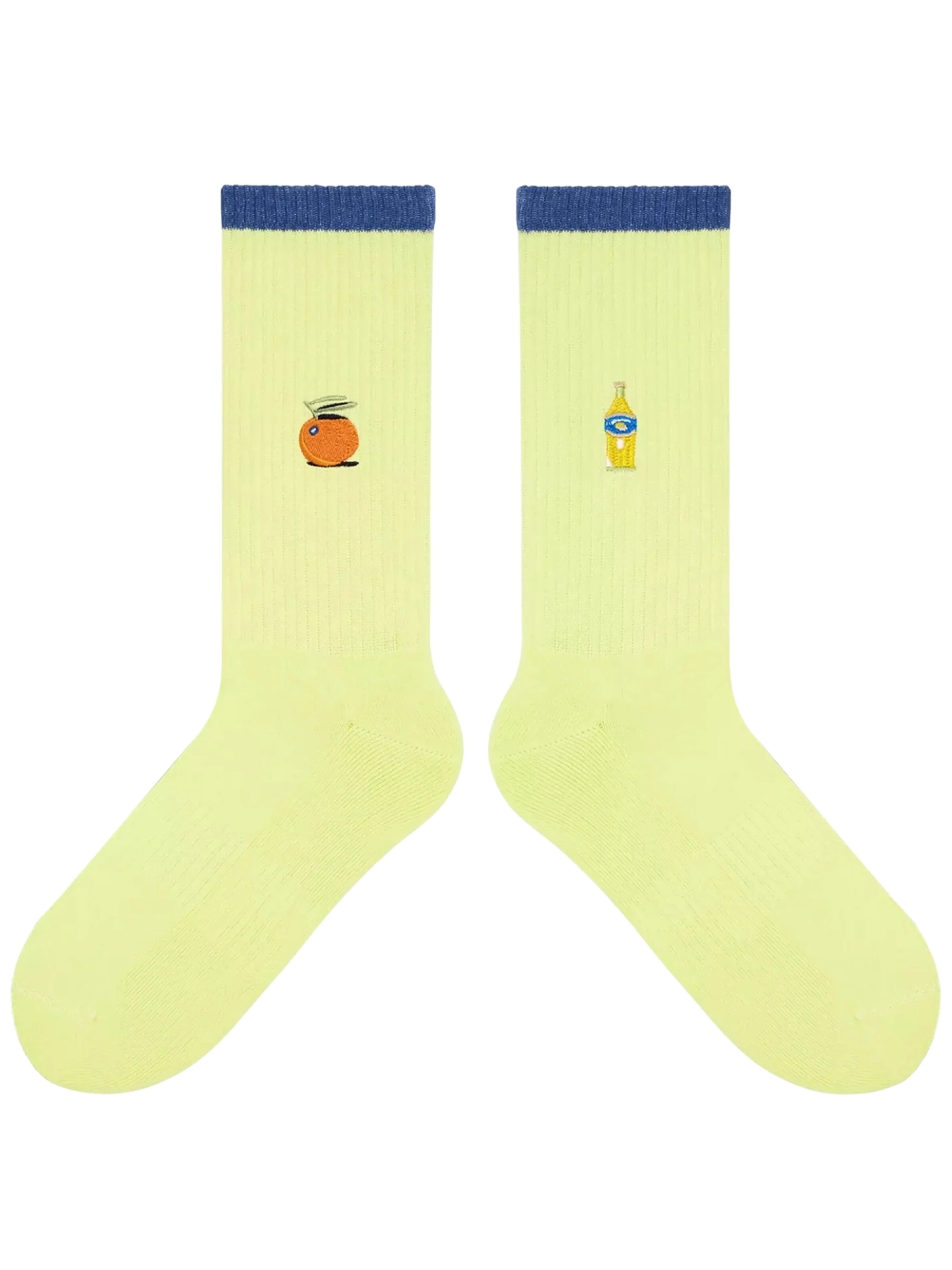 Von Jungfeld Socks 'Mix & Match Socken mit Stickmotiven' in Yellow