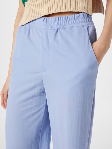 OBJECT Wide leg Pleat-Front Pants 'ESTA' in Blue