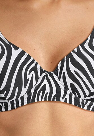 BECO the world of aquasports Bustier Bikini 'Zebra Vibes' in Schwarz