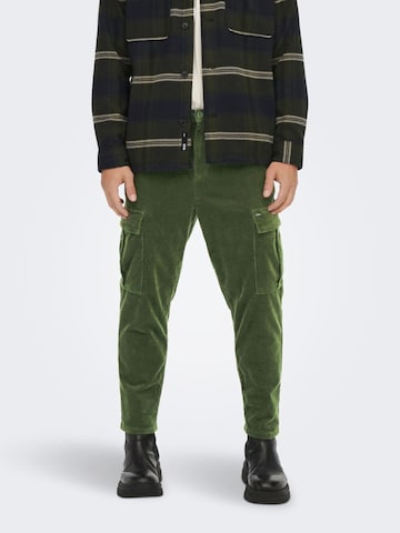 Regular Pantalon cargo 'Dew' Only & Sons en vert : devant