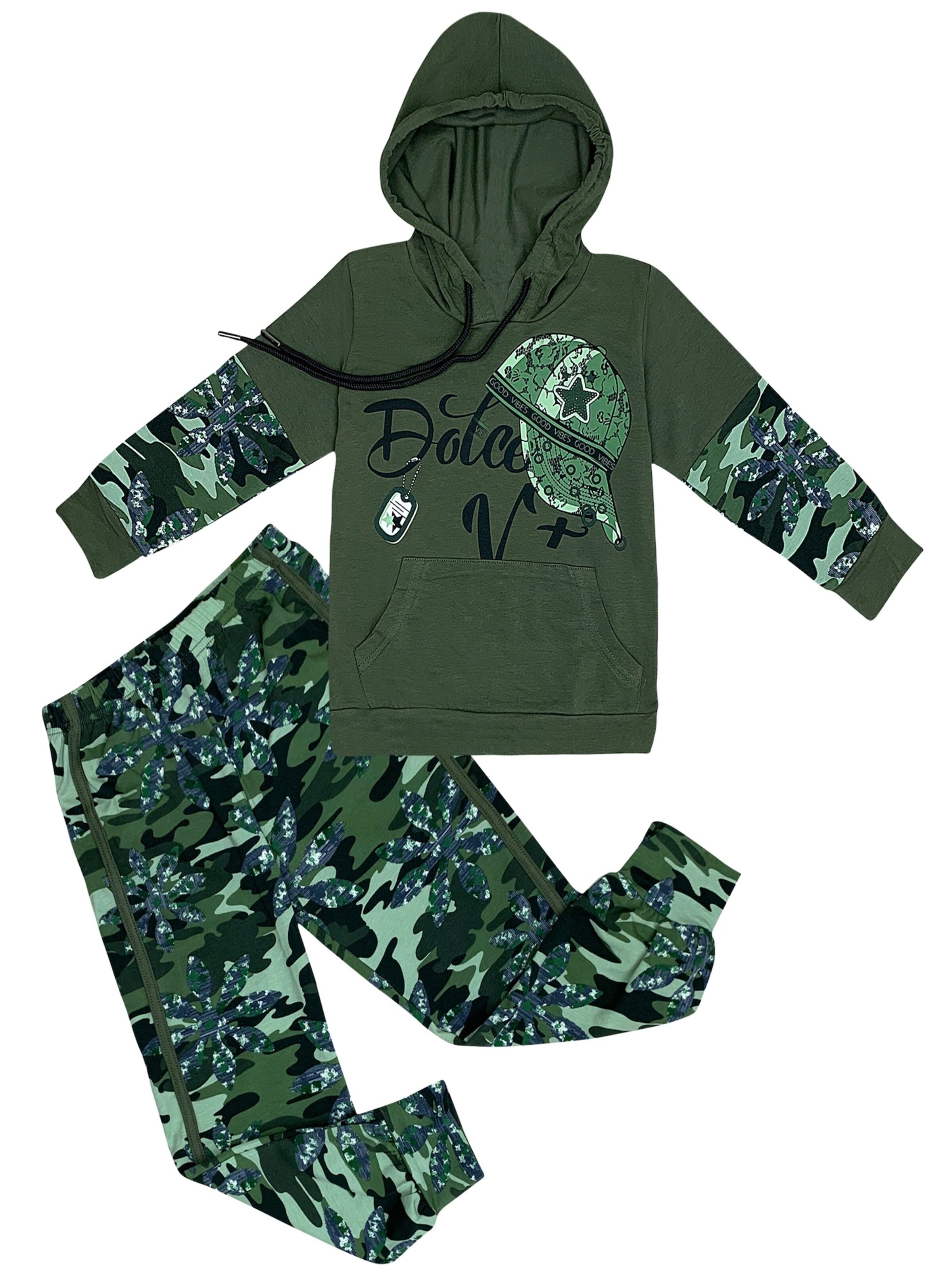 LOREZA Tracksuit 'Jungen Freizeitanzug Edgar' in Green: front