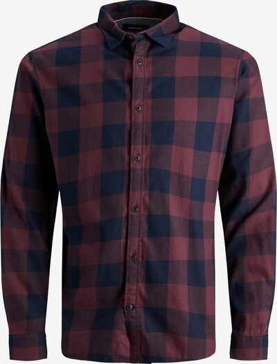 JACK & JONES Overhemd 'EGINGHAM' in de kleur Donkerblauw / Wijnrood, Productweergave