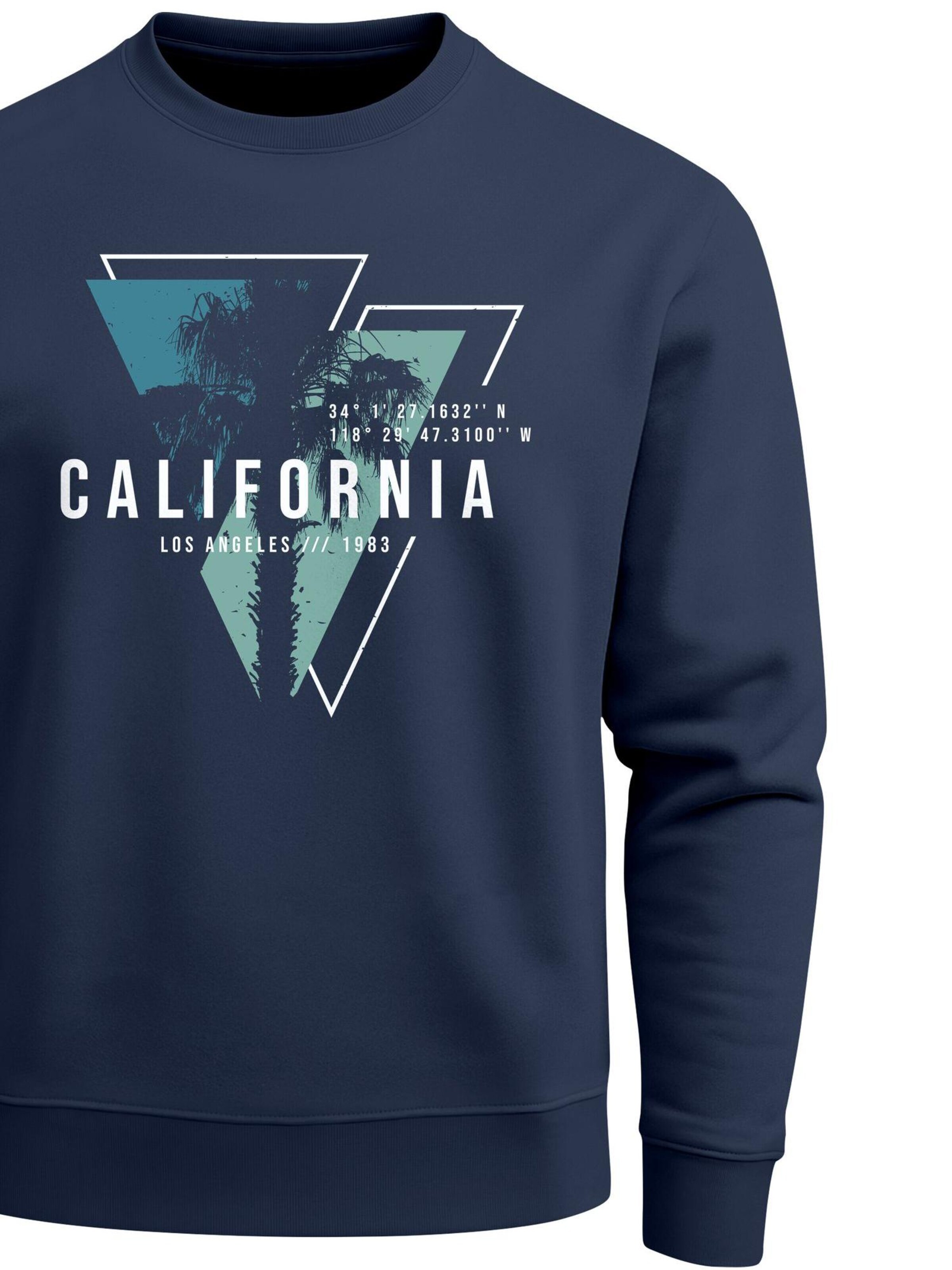 Neverless Sweatshirt 'California geometric' in Blue