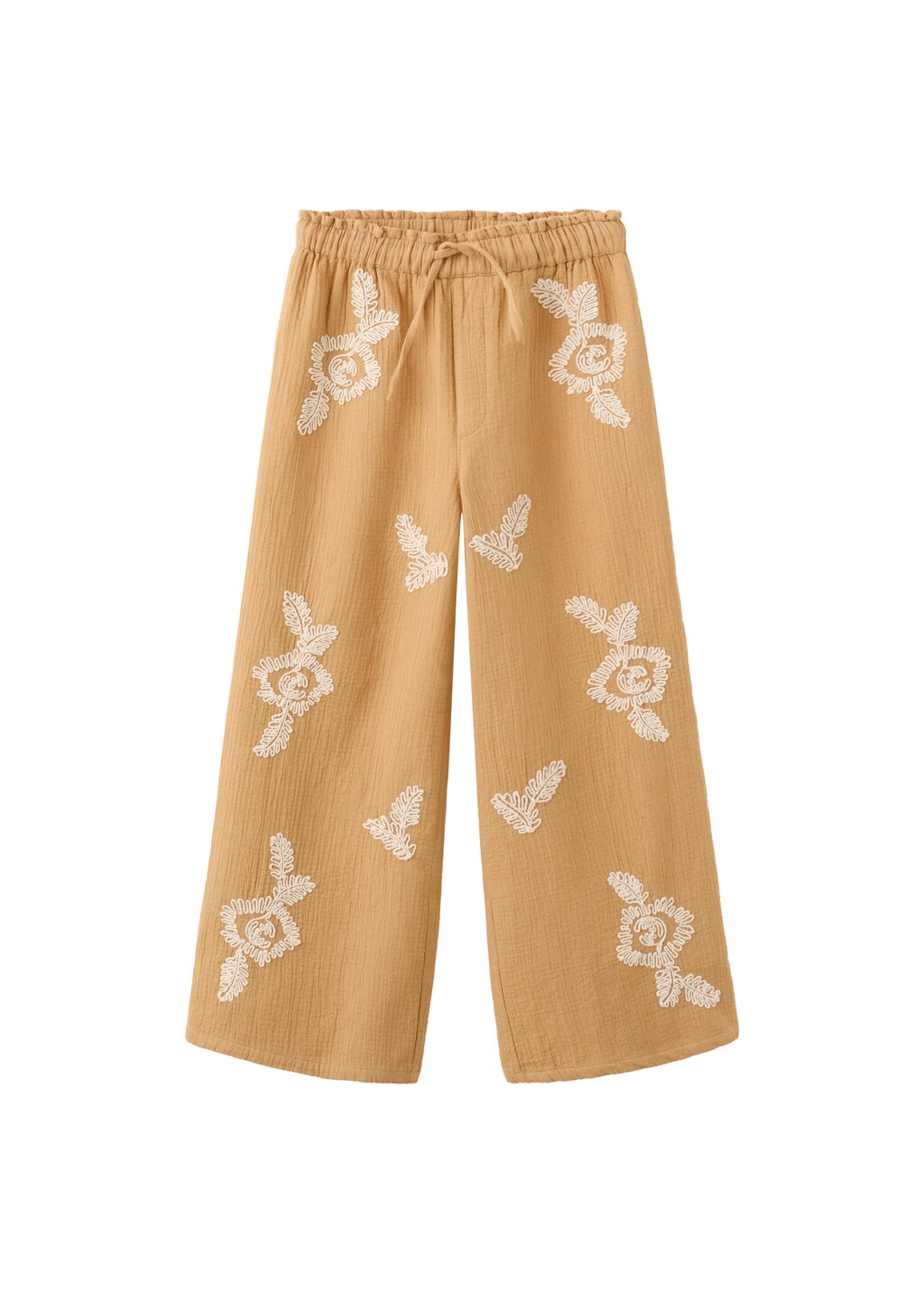 MANGO KIDS Loose fit Pants 'Mika' in Yellow: front