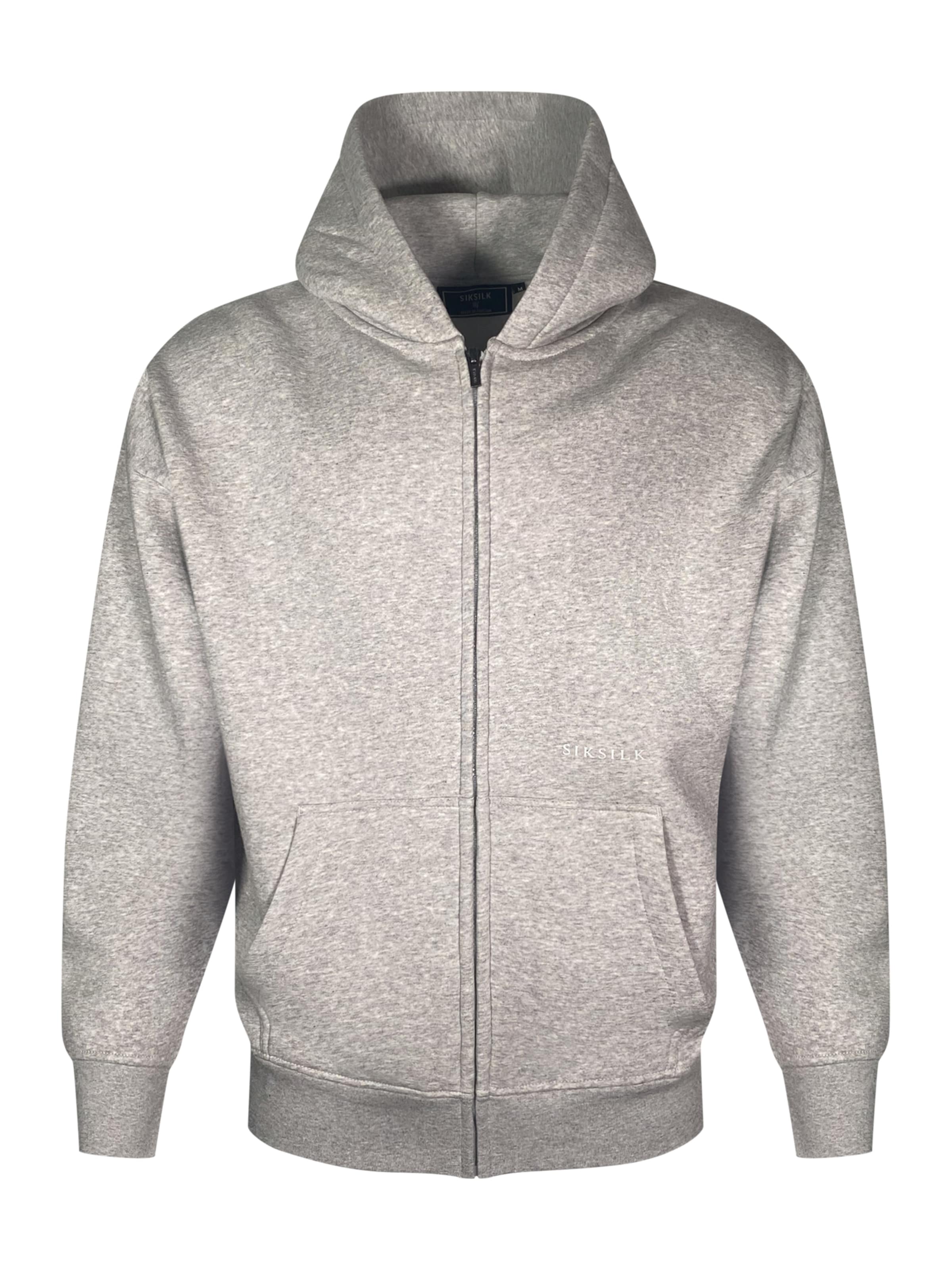 SikSilk Sweatjacke in Grau: Vorderseite
