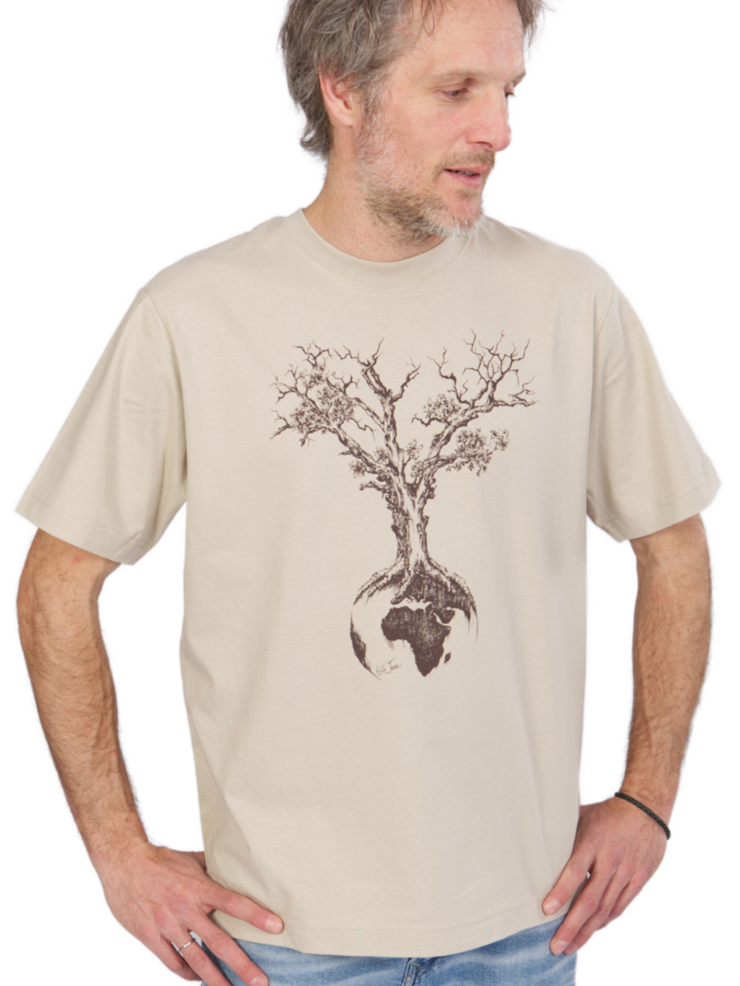 Maglietta 'Desert Dust Weltenbaum' di Life-Tree in beige