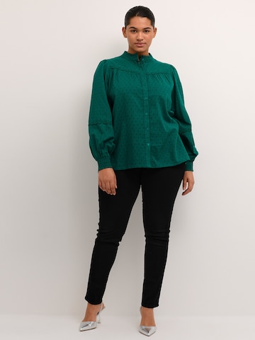 KAFFE CURVE Bluzka 'Silla' w kolorze zielony