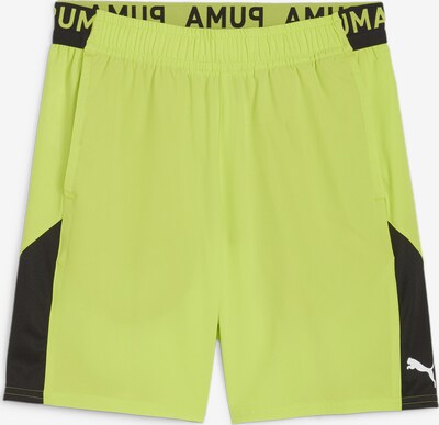 PUMA Pantalon de sport en citron vert / noir / blanc, Vue avec produit