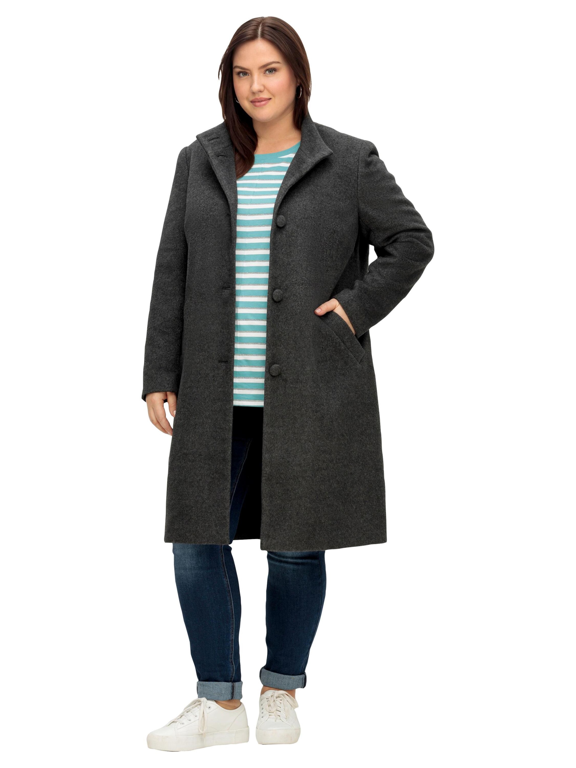 Palton de primăvară-toamnă de la SHEEGO pe gri: față