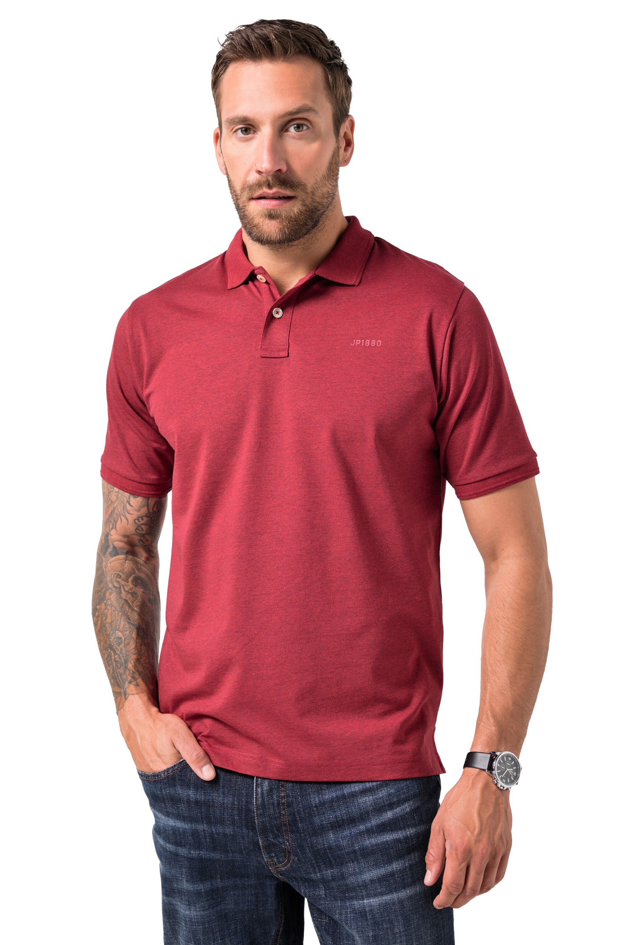JP1880 Shirt in Rood: voorkant