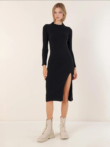 Bigdart Gebreide jurk in Zwart: voorkant