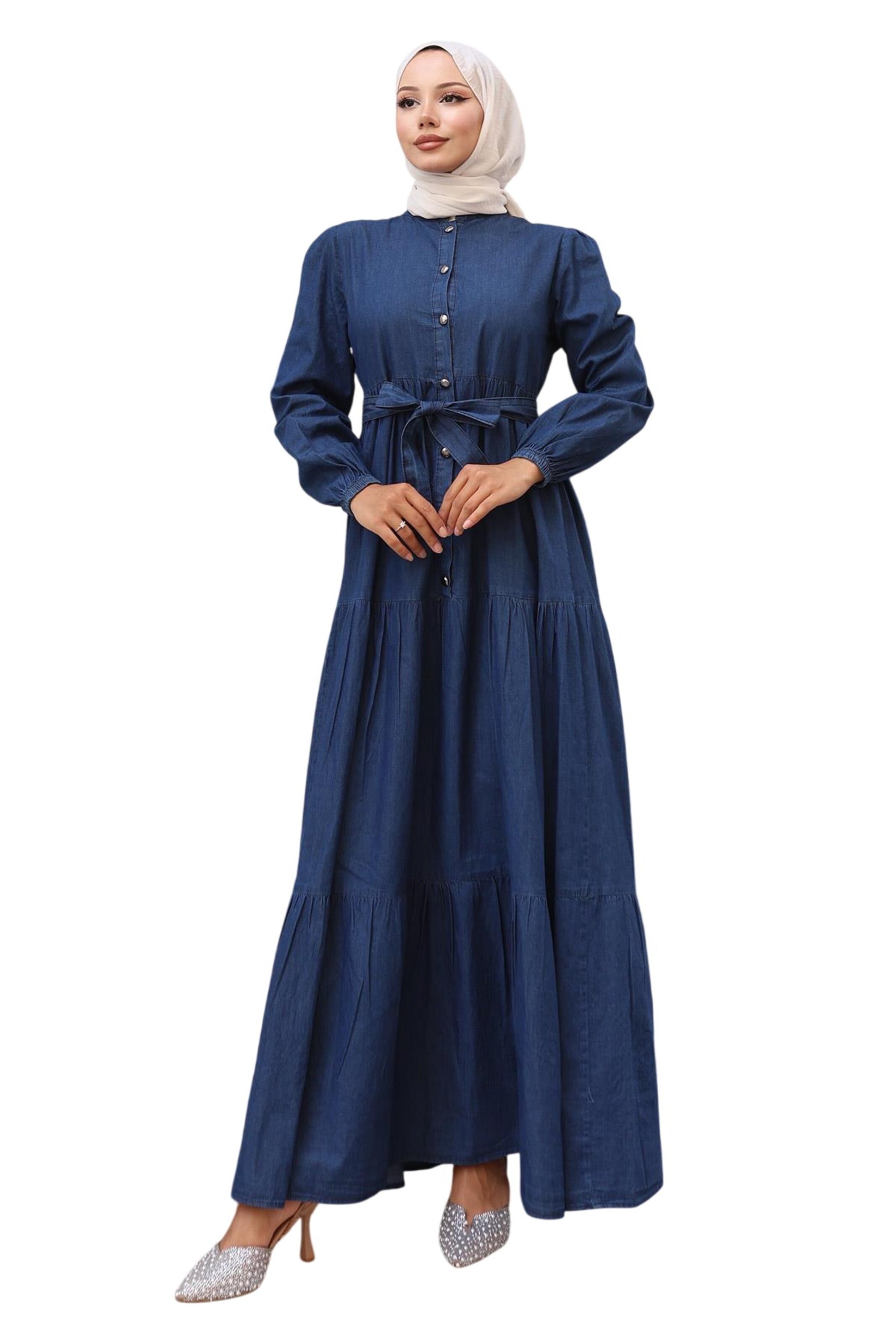 MODAMIHRAM Blousejurk in Blauw