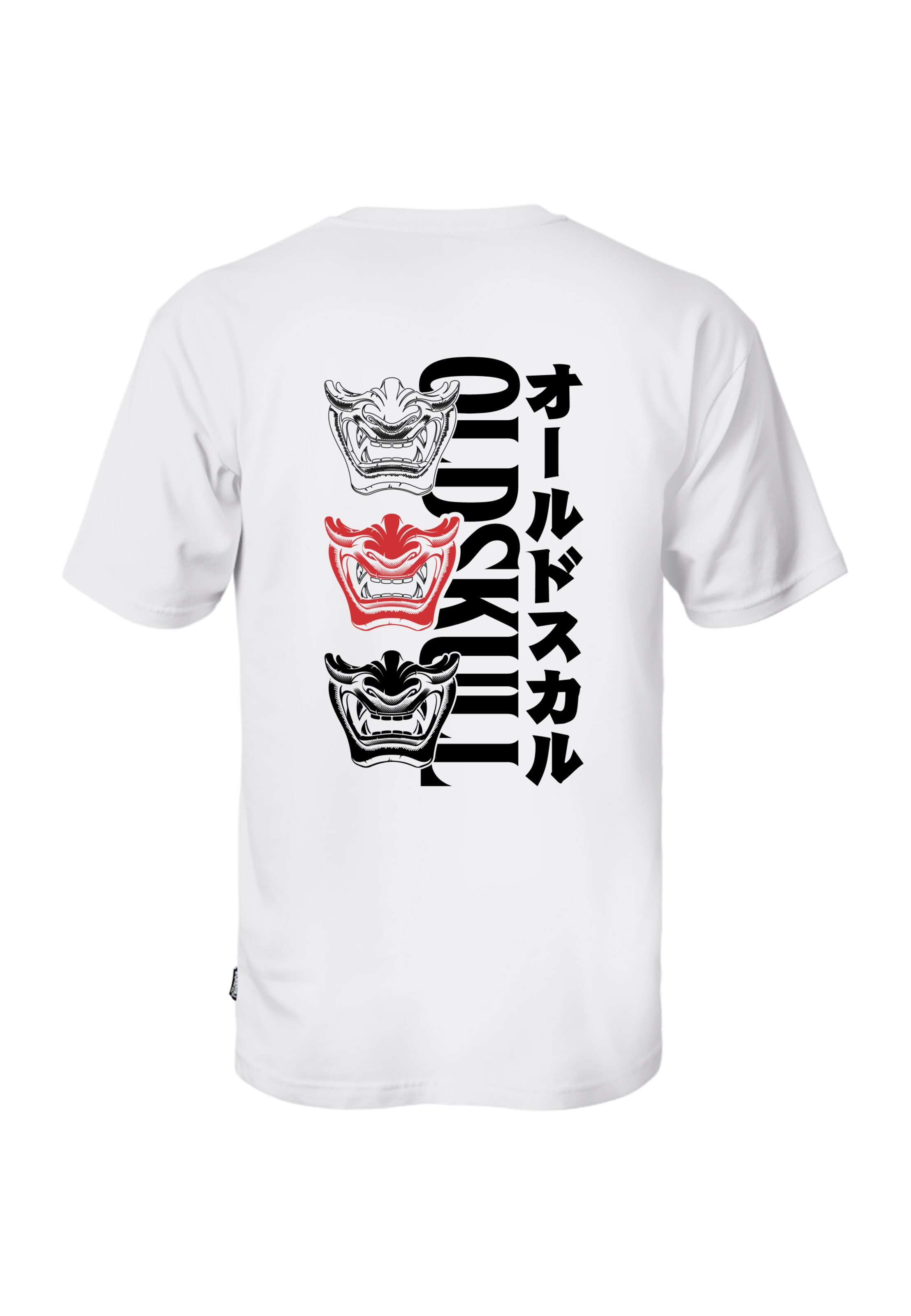 Oldskull Shirt 'Asian Triple Mask' in White: front