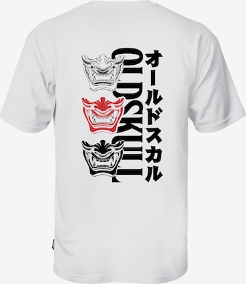 Oldskull Shirt 'Asian Triple Mask' in White: front