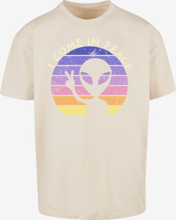 F4NT4STIC Shirt 'Alien Peace Sunset' in Beige: voorkant