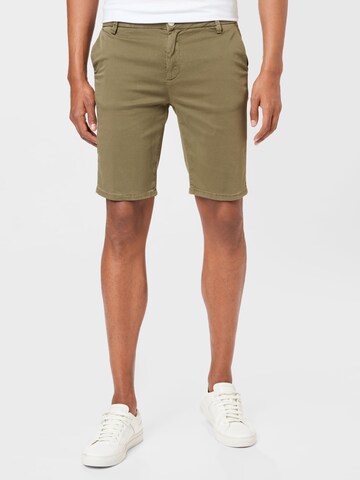 Regular Pantalon chino Goldgarn en vert : devant