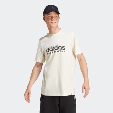 T-Shirt ADIDAS SPORTSWEAR en beige : devant