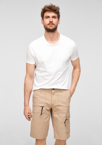 Regular Pantalon cargo s.Oliver en beige : devant