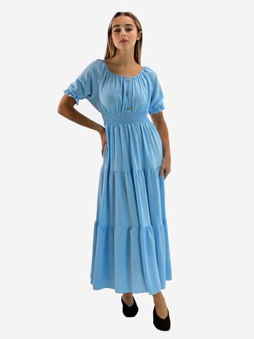 Elara Kleid in Blau: Vorderseite