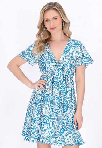 Robe usha FESTIVAL en bleu : devant