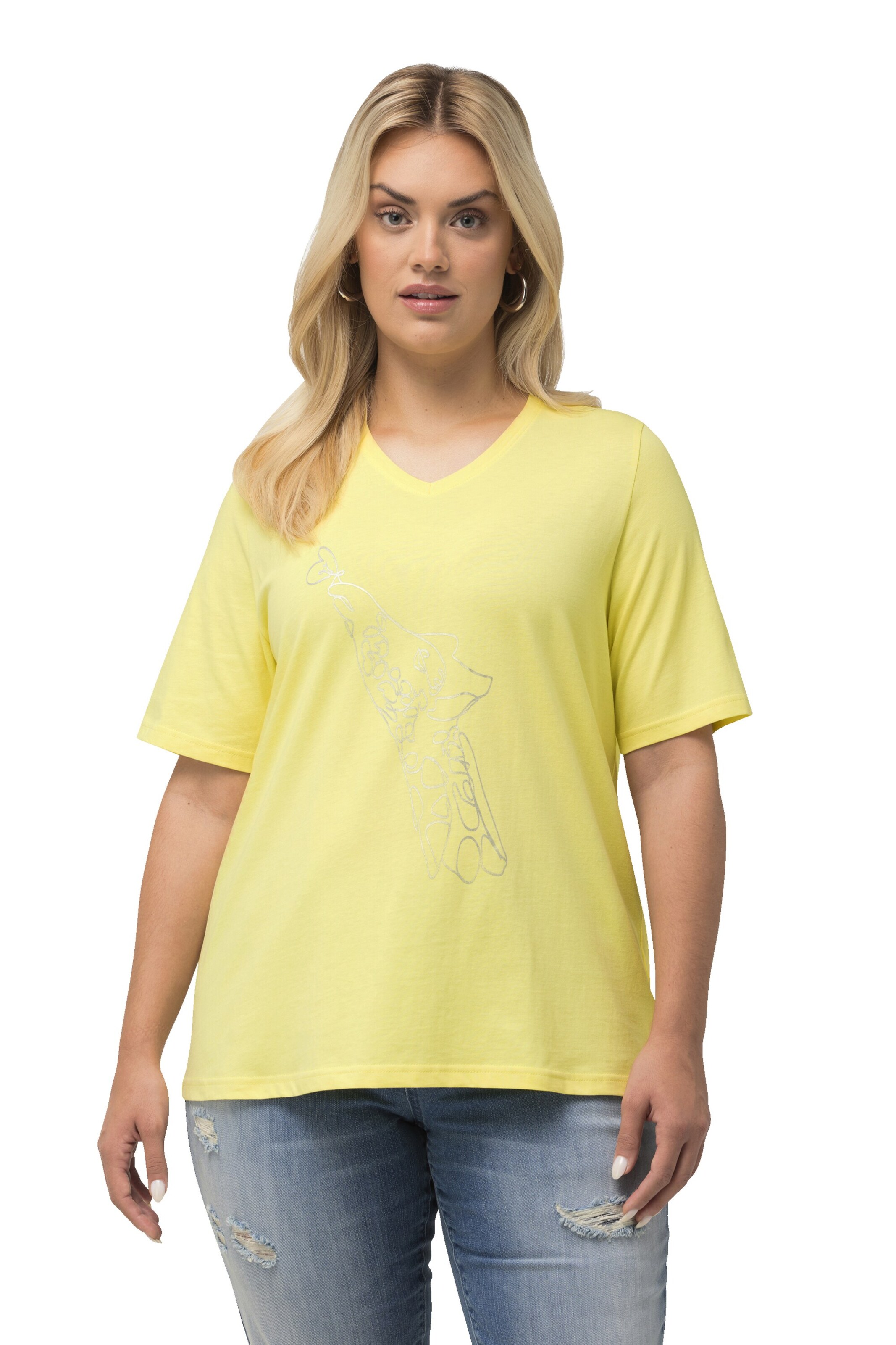 Ulla Popken T-Shirt in Gelb: Vorderseite