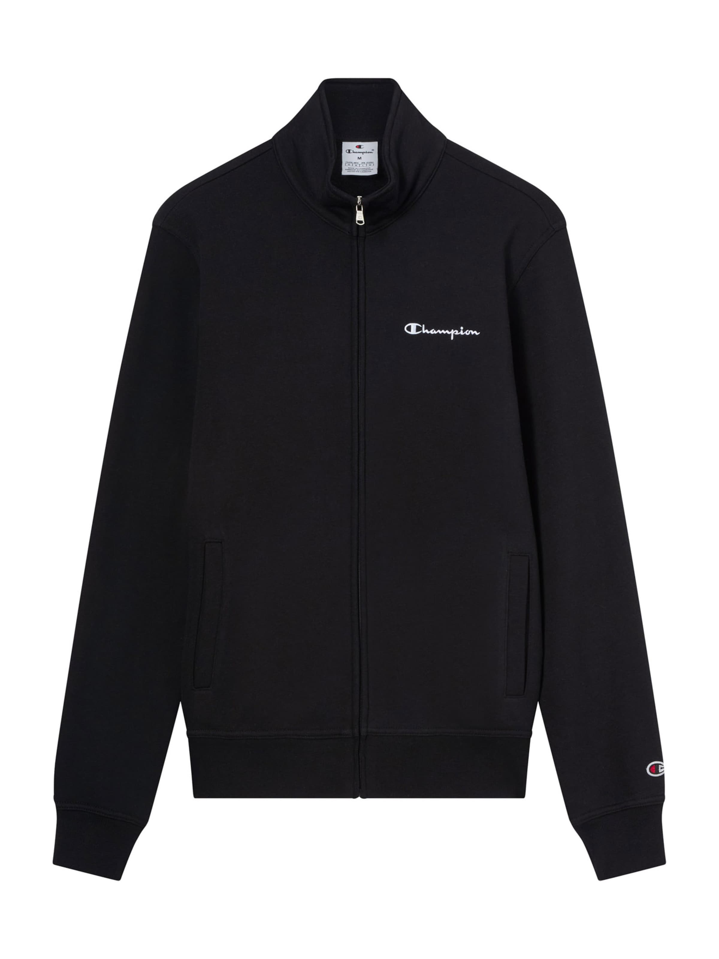 Champion Authentic Athletic Apparel Veste de survêtement en noir / blanc, Vue avec produit